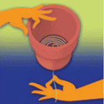 filtering through pot