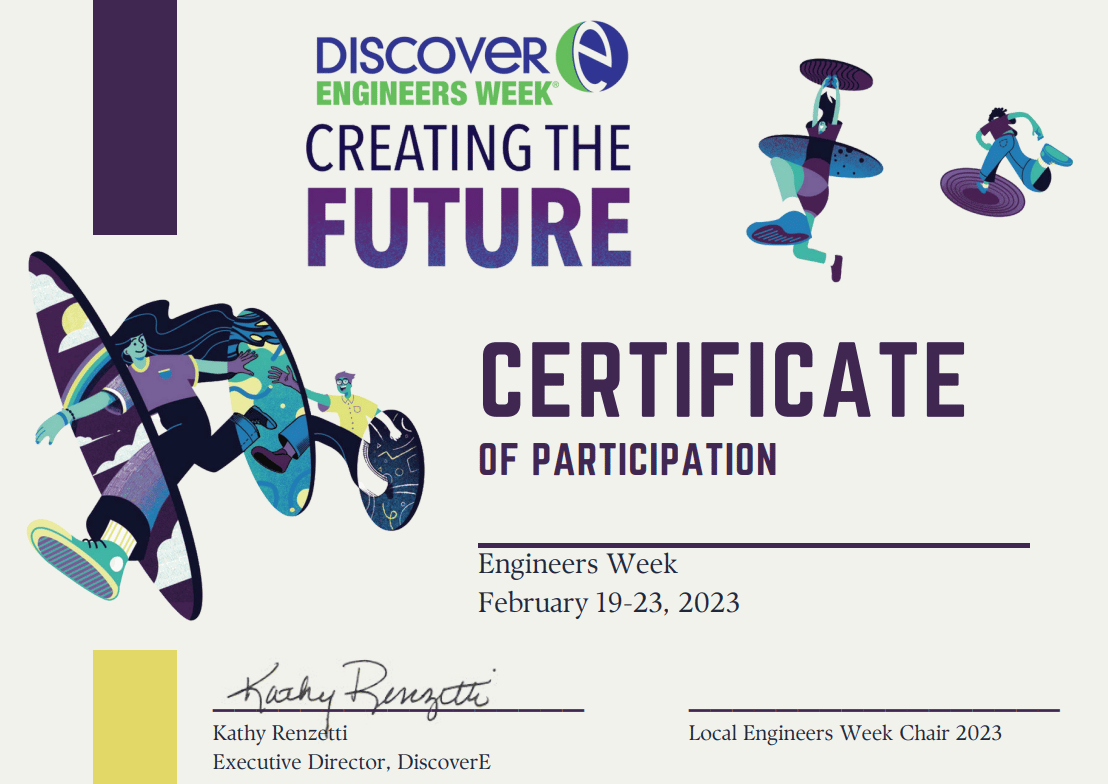 Engineers Week 2023 Certificate image