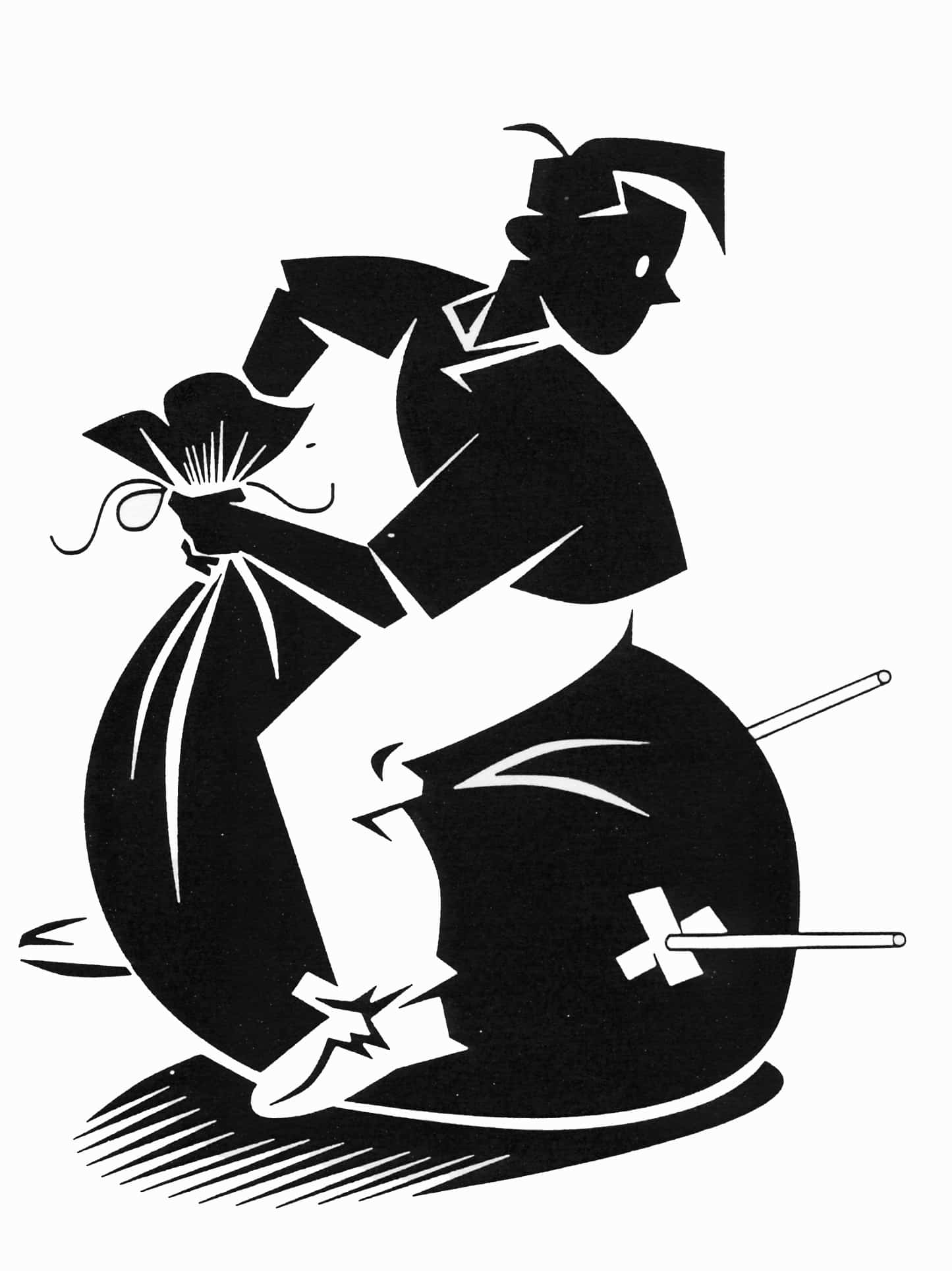 man propelled on bag