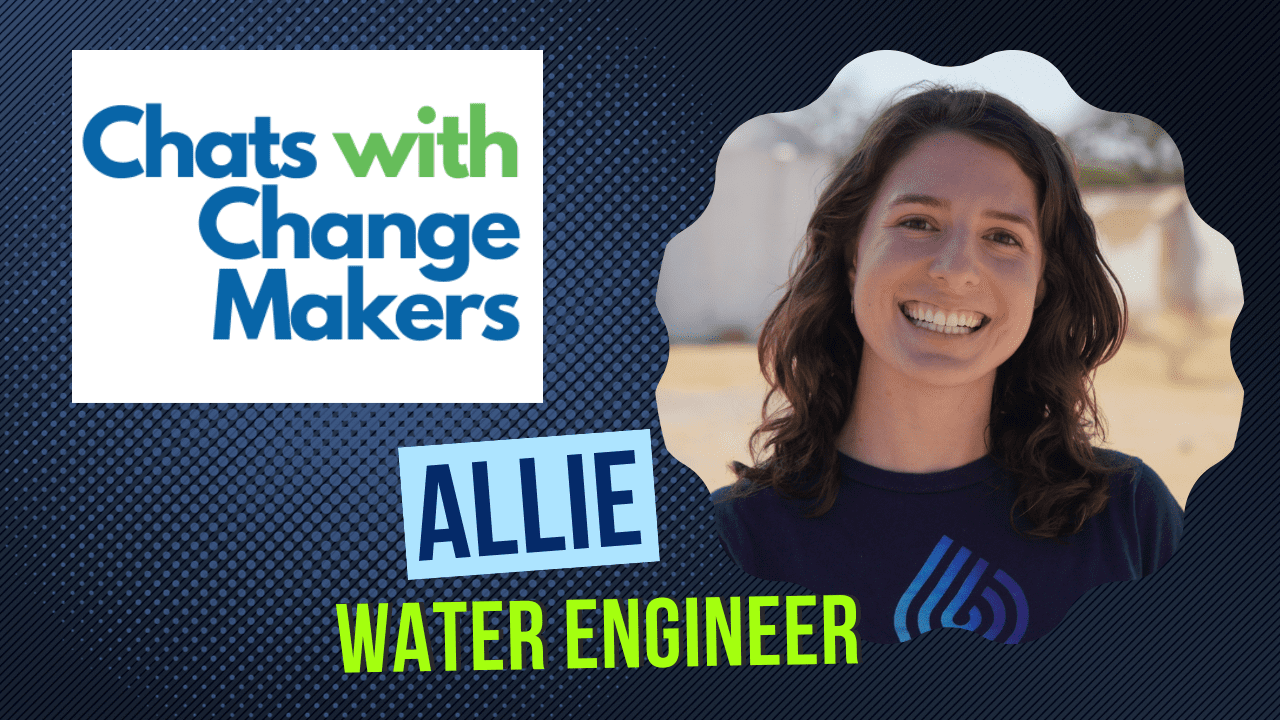 Graphic featuring headshot of water engineer Allie Reiling
